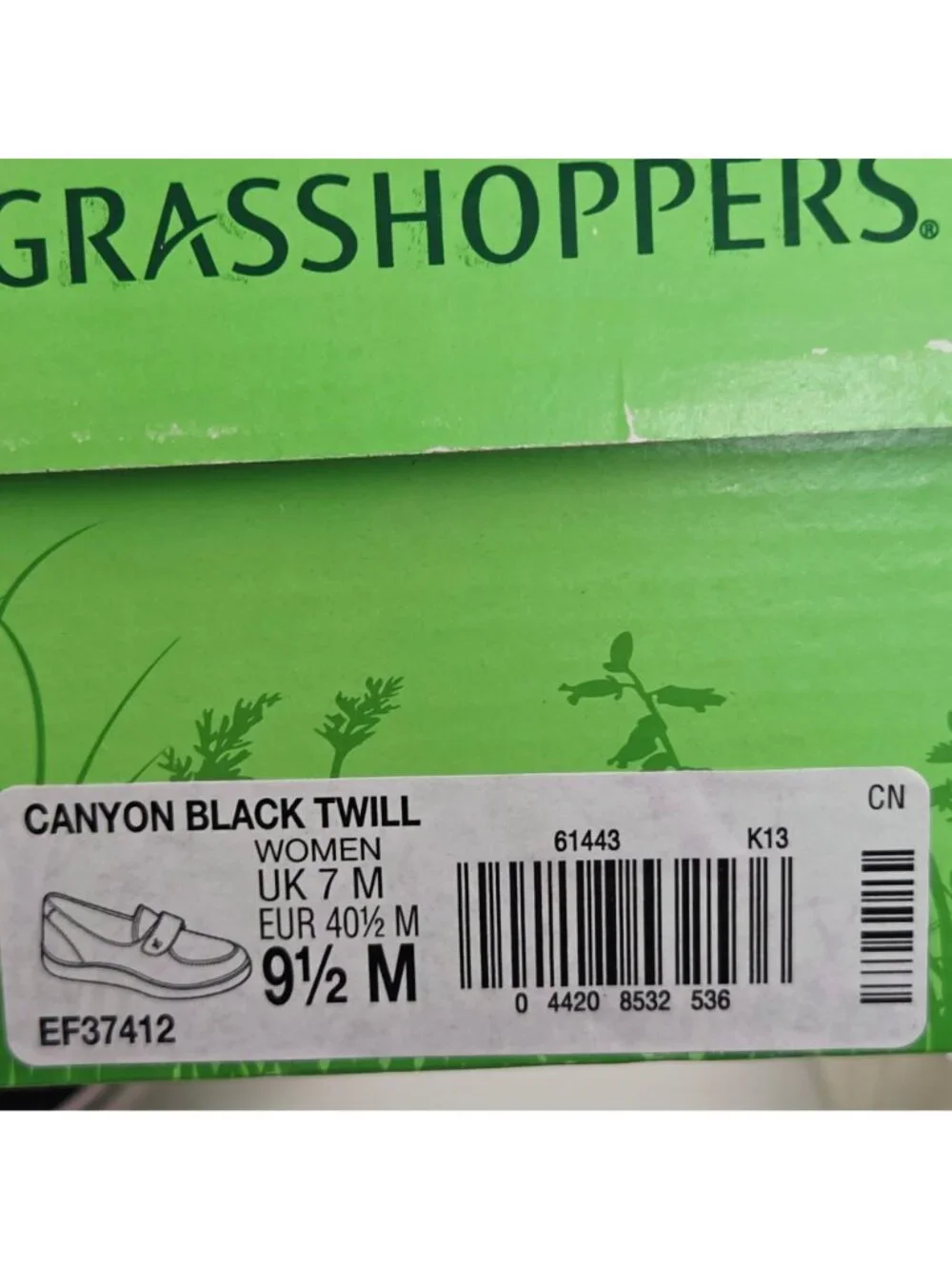 Grasshoppers Loafers Womens Size 9.5 Canyon Black Twill Canvas Comfort Shoes